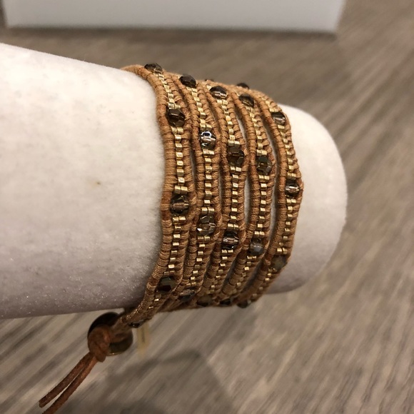 New Auth Chan Luu Bronze Crystal Beaded Five Wrap - Picture 2 of 4